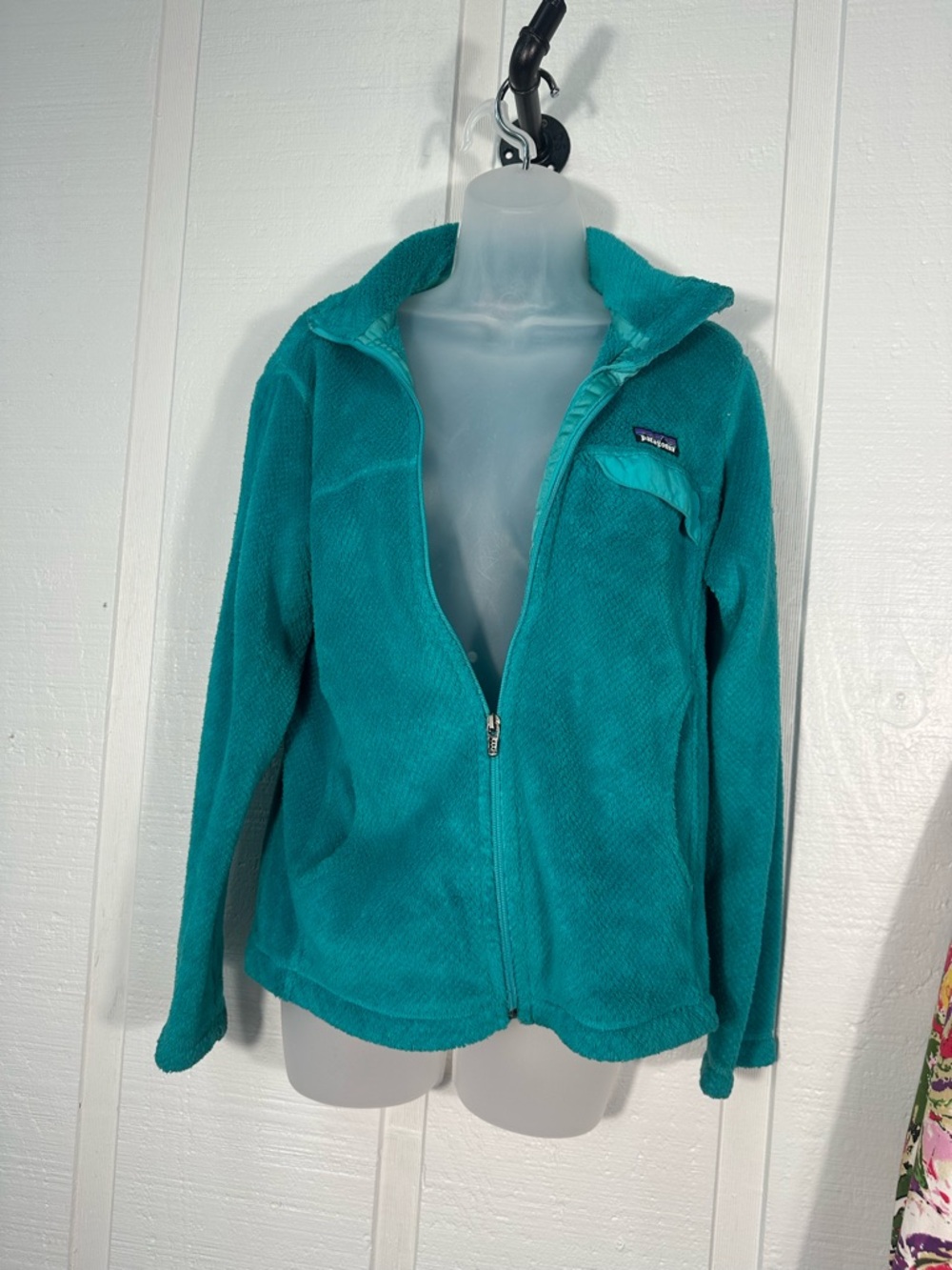 Patagonia Women’s Teal Green Full Zip Fleece Jacket Size Medium EUC